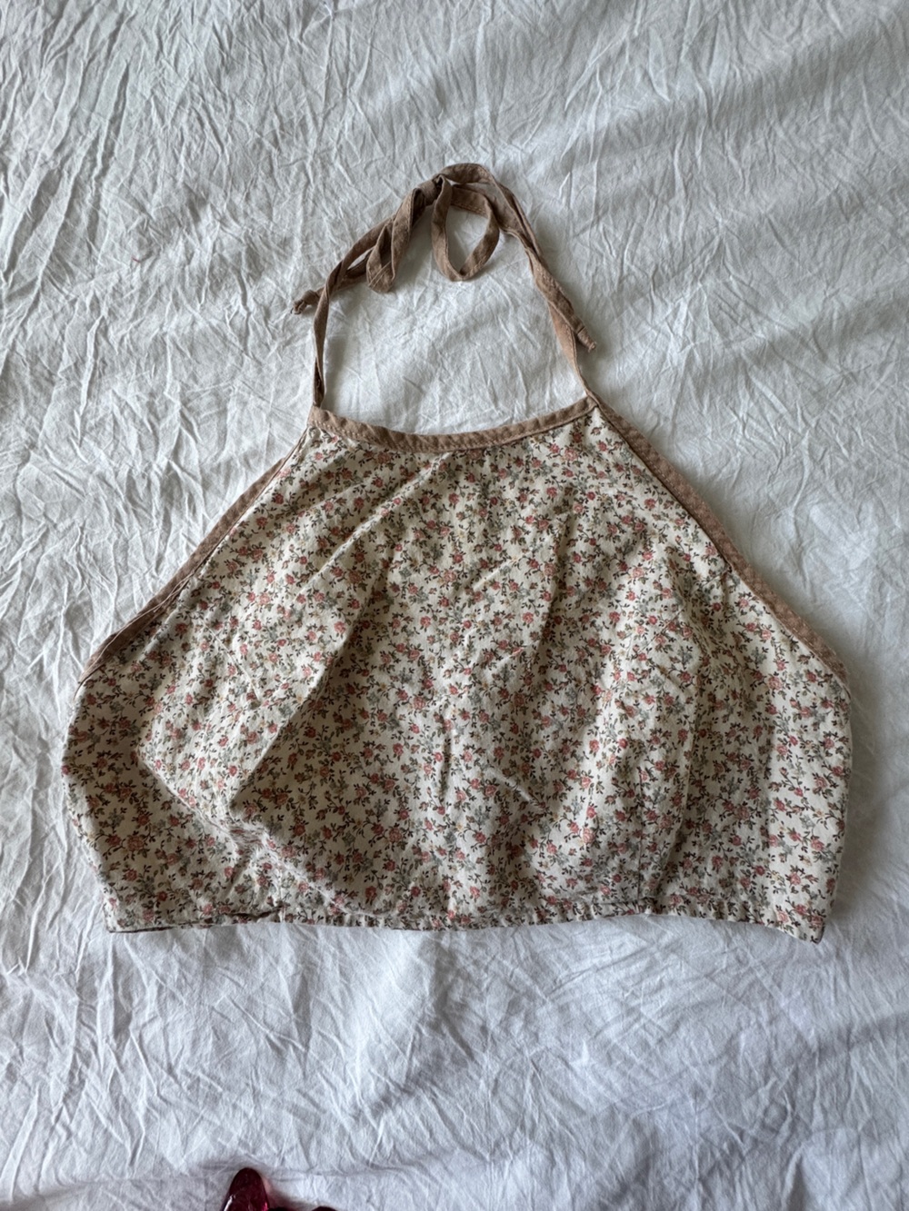 Late 90’s, 100% Cotton Baby Floral Halter Crop Top, XS